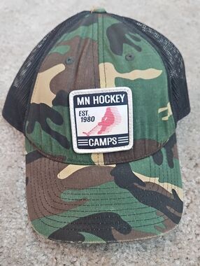 MN Hockey Camps Camo Trucker Hat - Green Camo